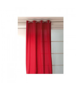 Rideau a oeillets pur coton PANAMA rouge,135x250 cm