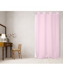 SOLEIL D\'OCRE Rideau a oeillets Panama  135x250 cm  Rose