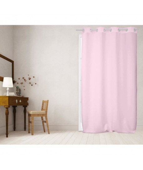 SOLEIL D\'OCRE Rideau a oeillets Panama  135x250 cm  Rose