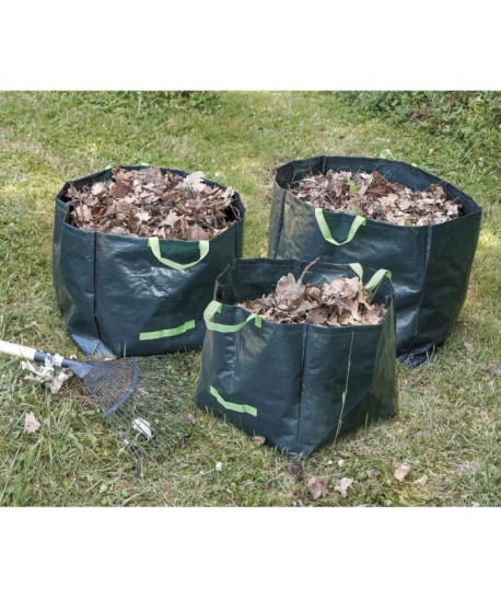 COGEX Lot de 3 sacs a déchets végétaux en polyéthylene  Autostable  70 L, 100 L et 170 L