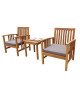 Salon de jardin 2 places  1 table et 2 fauteuils  En bois d\'acacia  45x45x45cm