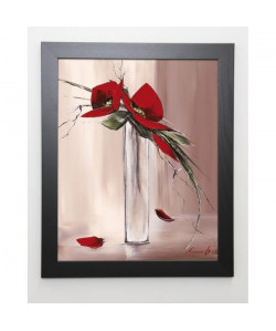 TRAMONI OLIVIER Image encadrée Les fleurs rouges II  47x57 cm  Beige