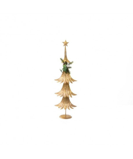 Sapin de Noël Artificiel Doré en Bois 60 cm