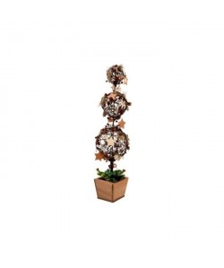 Sapin de Noël artificiel lumineux Beige en bois 20x77 cm