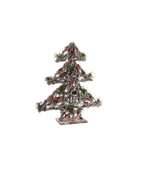 Sapin de Noël artificiel lumineux en bois 40x12x52 cm