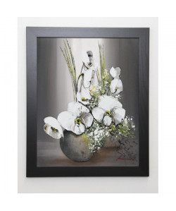 TRAMONI OLIVIER Image encadrée Univers d\'orchide?es blanches II  47x57 cm  Gris