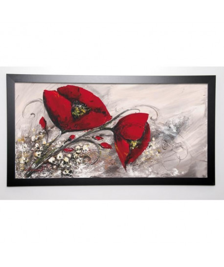 TRAMONI OLIVIER Image encadrée Duo de coquelicots II 57x107 cm Rouge