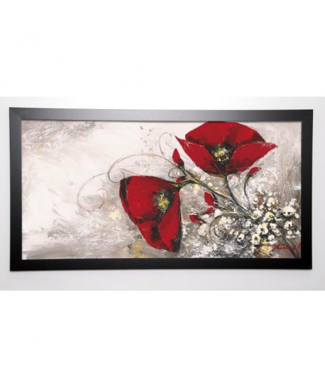 TRAMONI OLIVIER Image encadrée Duo de coquelicots I 57x107 cm Rouge