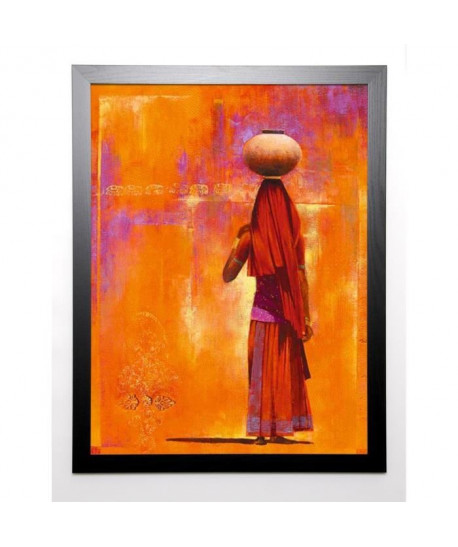 VARGHESE Image encadrée Kovalam 67x87 cm Orange