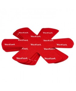 TEFAL Set de 4 protecteurs de poele K2203004 38x36x1cm rouge