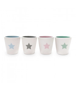 YOKO DESIGN Set de 4 tasses expresso Star en céramique blanc