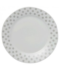FINLANDEK Service complet Dots Ronde Aile  Vaisselles 18 pieces  En porcelaine  Blanc  Ronde
