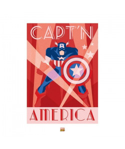 Affiche papier  Marvel Deco (Captain America)     60x80 cm
