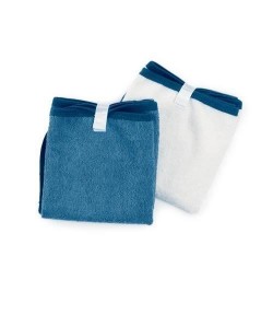 Babytolove Set de 2  serviettes a langer Blanc & Bleu