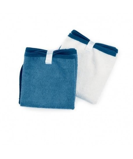 Babytolove Set de 2  serviettes a langer Blanc & Bleu