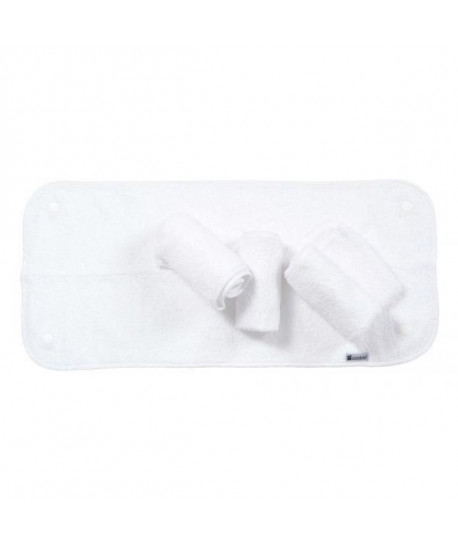 CANDIDE Lot de 4 serviettes éponges blanches pour matelas a langer pressionnées