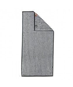 DONE Serviette de toilette Daily Shapes Stripes  50x100 cm  Gris anthracite et blanc