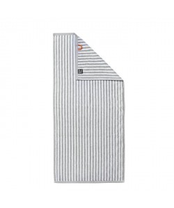 DONE Serviette de toilette Daily Shapes Stripes  50x100 cm  Argent et blanc