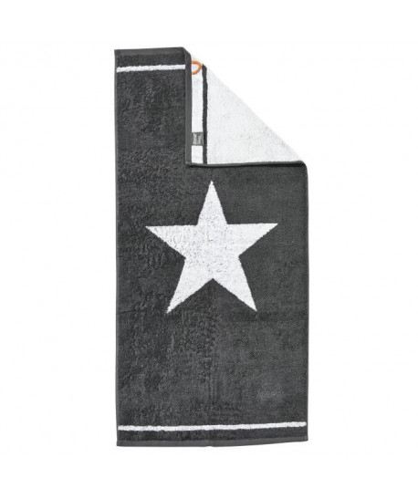 DONE Serviette de toilette Daily Shapes 1 Star  50x100 cm  Gris anthracite et blanc