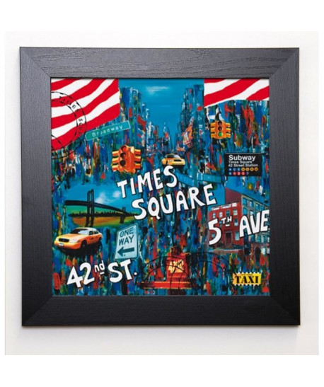 WOZNIAK SOPHIE Image encadrée Times Square 5th avenue 37x37 cm Bleu