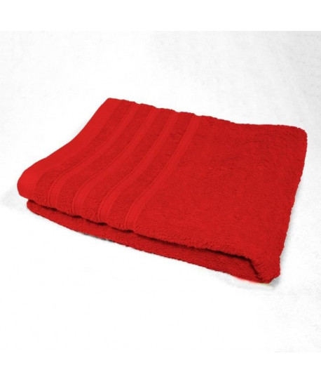 DOUCEUR D\'INTERIEUR Drap de bain 100% coton Vitamine 90x150 cm rouge