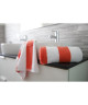 FINLANDEK Lot de 2 serviettes de toilette 50x100 cm rayées corail