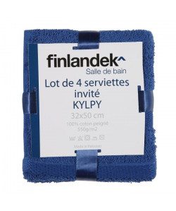 FINLANDEK 4 serviettes invités 32x50cm KYLPY Bleu