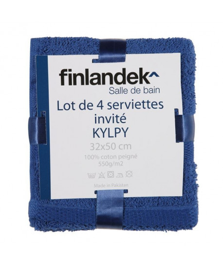 FINLANDEK 4 serviettes invités 32x50cm KYLPY Bleu