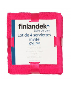 FINLANDEK 4 serviettes invités 32x50 KYLPY Fushia