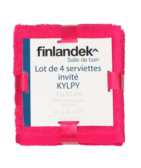 FINLANDEK 4 serviettes invités 32x50 KYLPY Fushia