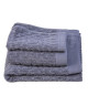 GUY LAROCHE Lot de 1 drap de bain  1 serviette de toilette  1 serviette invité Palazzo  100% coton  Gris foncé