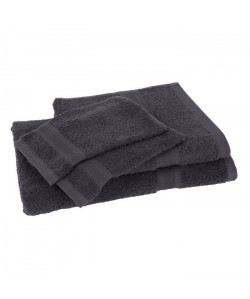 Lot de 1 drap de bain  1 serviette  2 gants ELEGANCE anthracite