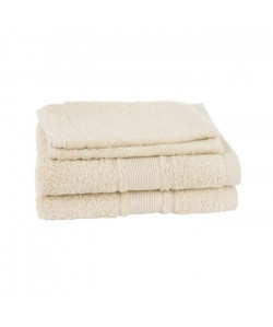 JULES CLARYSSE Lot de 2 serviettes  2 gants de toilette ROYALE  Beige