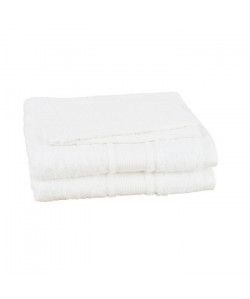 JULES CLARYSSE Lot de 2 serviettes  2 gants de toilette ROYALE  Blanc