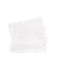 SOLEIL D\'OCRE Lot de 2 serviettes invités 100% Coton DOUCEUR 30x40 cm  Blanc