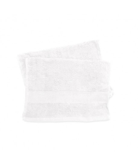 SOLEIL D\'OCRE Lot de 2 serviettes invités 100% Coton DOUCEUR 30x40 cm  Blanc