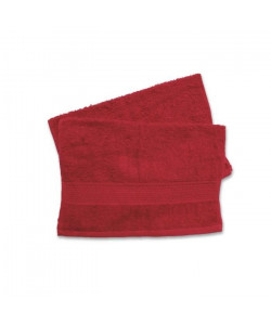 SOLEIL D\'OCRE Lot de 2 serviettes invités 100% Coton DOUCEUR 30x40 cm  Rouge