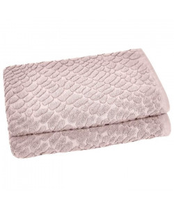 VENT DU SUD Lot de 2 draps de douche THALIA  70x130 cm  Rose