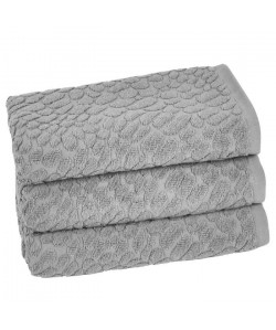 VENT DU SUD Lot de 3 serviettes THALIA  50x90 cm  Gris cendre