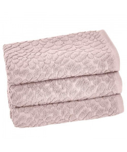 VENT DU SUD Lot de 3 serviettes THALIA  50x90 cm  Rose