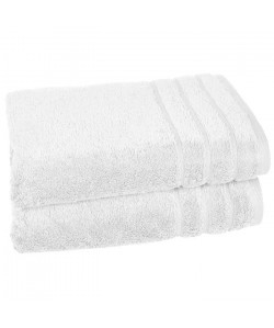 VENT DU SUD Lot de 2 draps de douche CALLISTO  70x130 cm  Blanc neige