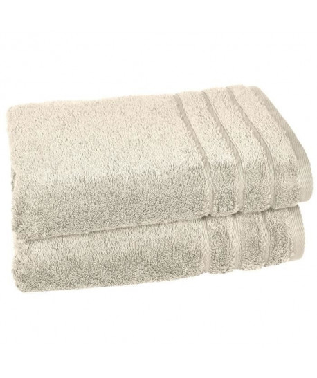 VENT DU SUD Lot de 2 draps de douche CALLISTO  70x130 cm  Blanc lin