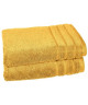 VENT DU SUD Lot de 2 draps de douche CALLISTO  70x130 cm  Jaune curry