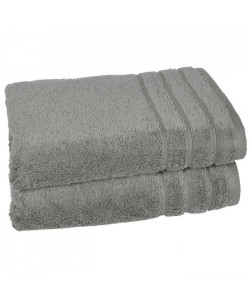 VENT DU SUD Lot de 2 draps de douche CALLISTO  70x130 cm  Gris cendre