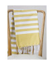 Fouta 100% coton Rayure C 100x200 cm moutarde