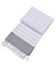 DONE Fouta de plage Hammam Cairo  100% coton  90x160 cm  Mauve et gris