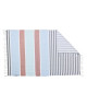 DONE Fouta de plage Hammam Casablanca  100% coton  90x160 cm  Rose et bleu gris