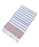 DONE Fouta de plage Hammam Cairo  100% coton  90x160 cm  Bleu et rose