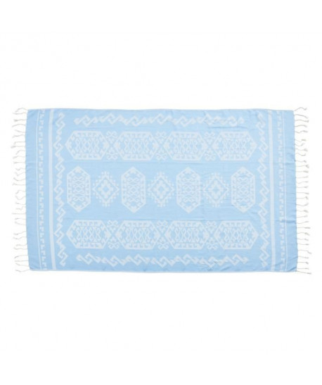 DONE Fouta de plage Hammam Caya  100% coton  90x180 cm  Bleu clair