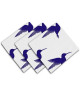 SOLEIL D\'OCRE Lot de 3 serviettes de table Colibri  40x40 cm  Bleu